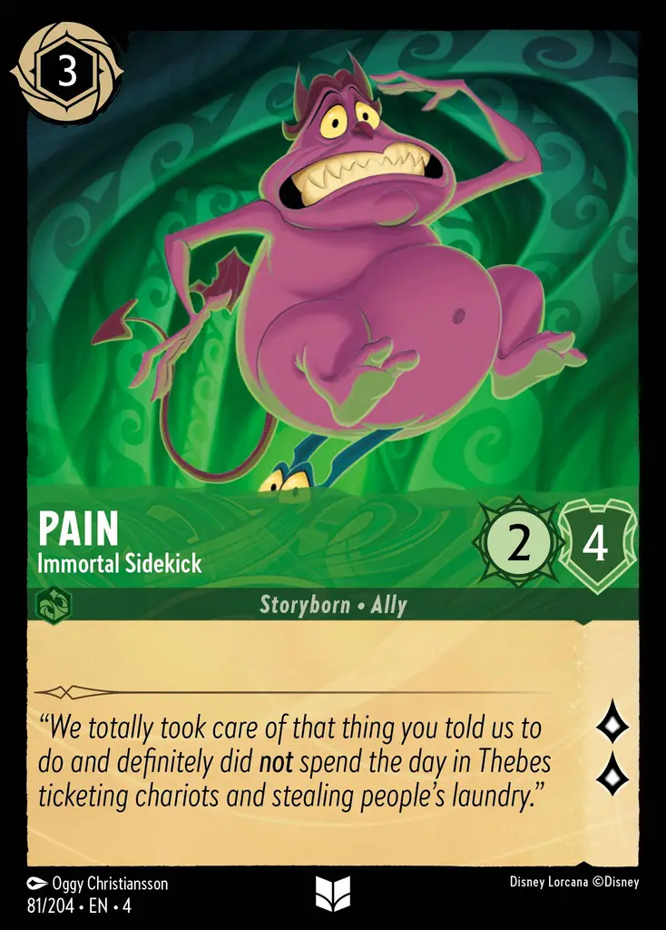 Pain Immortal Sidekick Lorcana Cards Dreamborn Ink