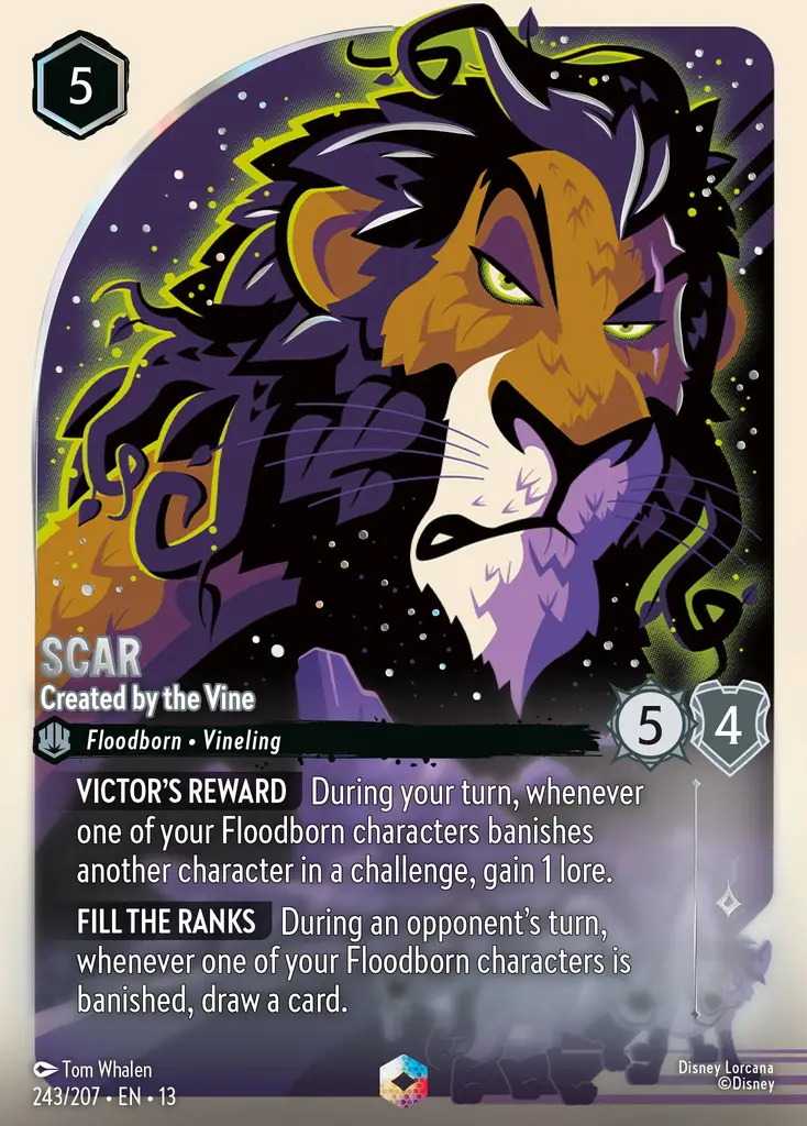 scar lorcana card Disney Lorcana Trading Card Game Shimmering Skies Uncommon Foil Scar